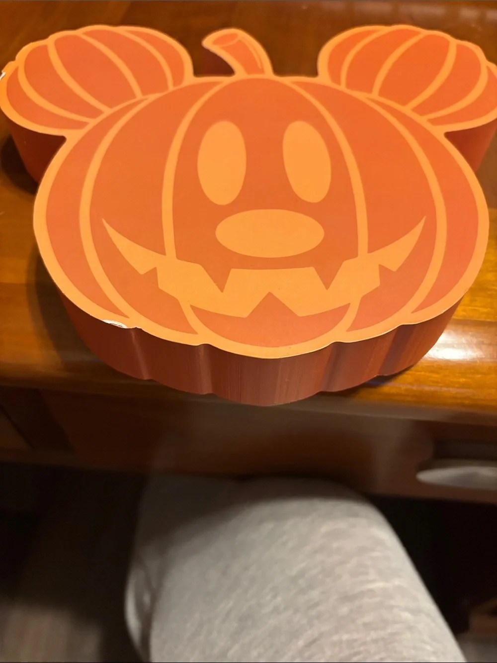 Disney Pumpkin Mickey Table Decoration in Rust Orange